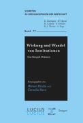 Cover-Bild zum Titel 'Wirkung und Wandel von Institutionen' von ''