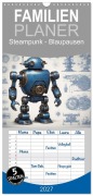 Cover-Bild zum Titel 'Familienplaner 2027 - Steampunk - Blaupausen mit 5 Spalten (Wandkalender, 21 x 45 cm) CALVENDO' von 'Stanley Hinz'