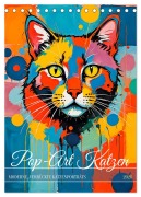 Cover-Bild zum Titel 'Pop-Art Katzen - Moderne, verrückte Katzenporträts (Tischkalender 2026 DIN A5 hoch), CALVENDO Monatskalender' von 'Anja Frost'