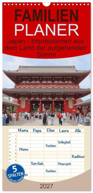 Familienplaner 2027 - Japan - Impressionen aus dem Land der aufgehenden Sonne mit 5 Spalten (Wandkalender, 21 x 45 cm) CALVENDO - Lichtblicke