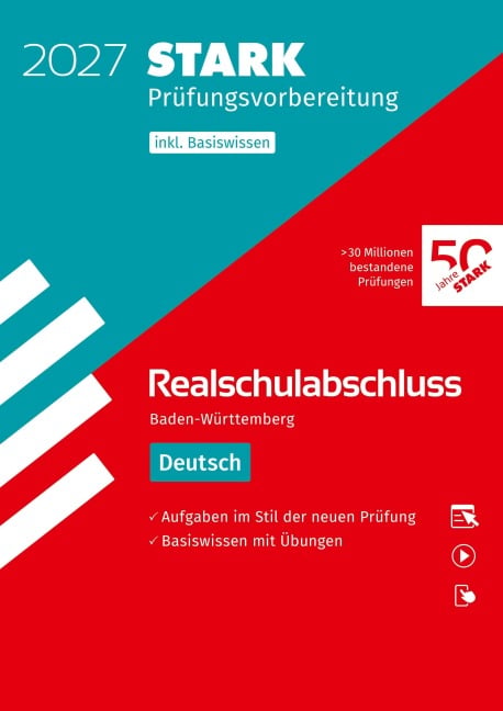 STARK Deutsch - Realschulabschluss 2027 BW - Prüfungsvorbereitung inkl. Basistraining - 