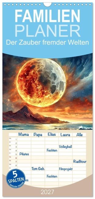 Familienplaner 2027 - Der Zauber fremder Welten mit 5 Spalten (Wandkalender, 21 x 45 cm) CALVENDO - Werner Braun