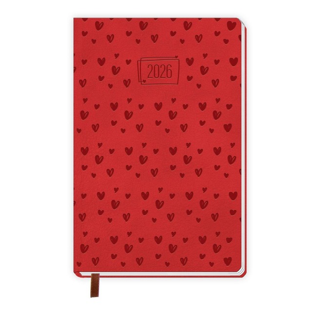 Trötsch Taschenkalender A7 Soft Touch Herzchen 2026 - 