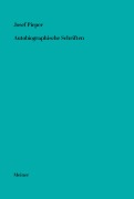 Cover-Bild zum Titel 'Autobiographische Schriften' von 'Josef Pieper'