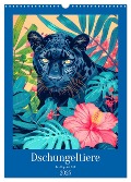 Dschungeltiere im Pop-Art Stil (Wandkalender 2025 DIN A3 hoch), CALVENDO Monatskalender - Liselotte Brunner-Klaus