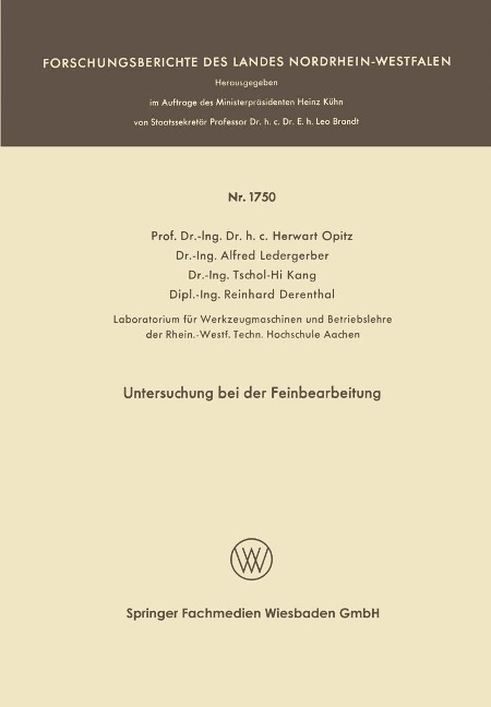 Untersuchung bei der Feinbearbeitung - Herwart Optiz