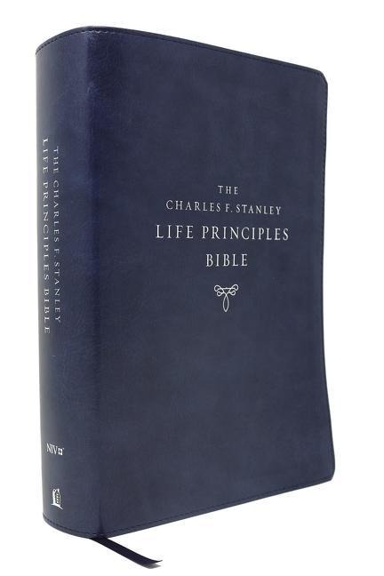 Niv, Charles F. Stanley Life Principles Bible, 2nd Edition, Leathersoft, Blue, Thumb Indexed, Comfort Print - Thomas Nelson