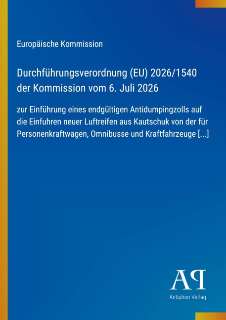Durchführungsverordnung (EU) 2026/1540 der Kommission vom 6. Juli 2026 - Europäische Kommission