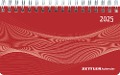 Querkalender Mini PP-Einband rot 2025 - Büro-Planer 15,6x9 cm - 1 Woche 2 Seiten - Ringbindung - Zettler - 