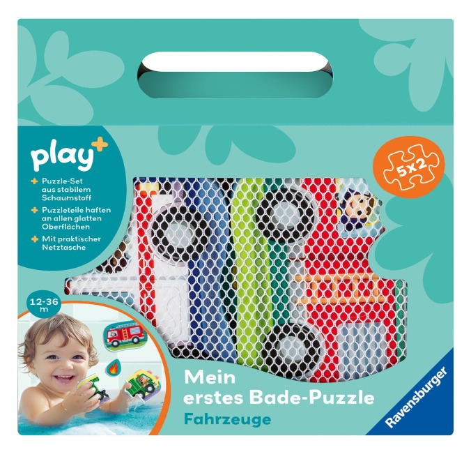 Play+ Mein erstes Bade-Puzzle: Fahrzeuge - ab 12 Monate - 