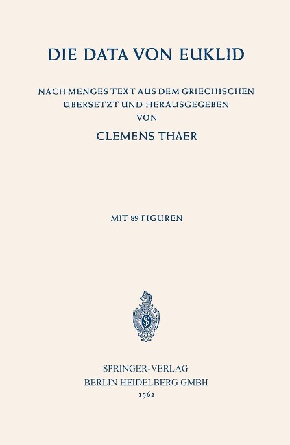 Die Data von Euklid - Na Euclides, Clemens Thaer