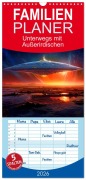 Cover-Bild zum Titel 'Familienplaner 2026 - Unterwegs mit Außerirdischen mit 5 Spalten (Wandkalender, 21 x 45 cm) CALVENDO' von 'Kerstin Waurick'