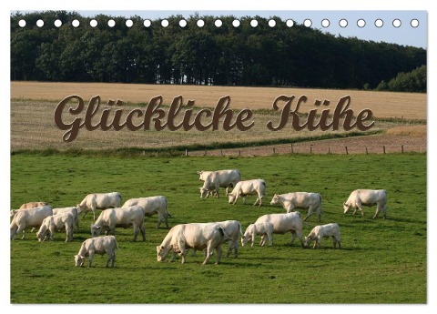 Glückliche Kühe (Tischkalender 2024 DIN A5 quer), CALVENDO Monatskalender - Antje Lindert-Rottke