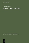 Cover-Bild zum Titel 'Satz und Urteil' von 'Jürgen Ziegler'