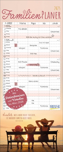 Familienplaner mit Fotos und Zitaten 2025 - 