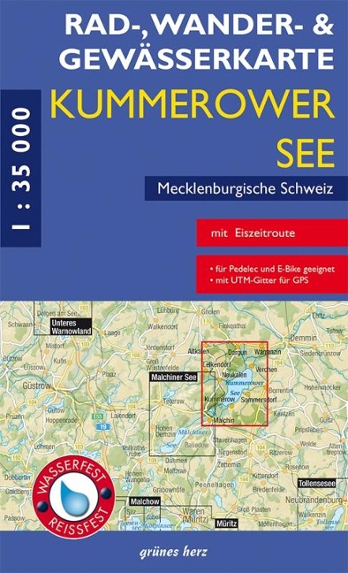 Rad-, Wander- und Gewässerkarte Kummerower See - Mecklenburgische Schweiz 1:35.000 - 