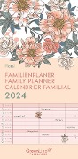 GreenLine Floral 2024 Familienplaner - Familien-Kalender - Kinder-Kalender - 22x45 - 