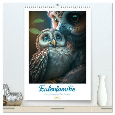 Eulenfamilie (hochwertiger Premium Wandkalender 2025 DIN A2 hoch), Kunstdruck in Hochglanz - Steffen Gierok-Latniak