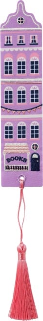 Buchverliebt Lesezeichen bestickt "Bookshop" - 