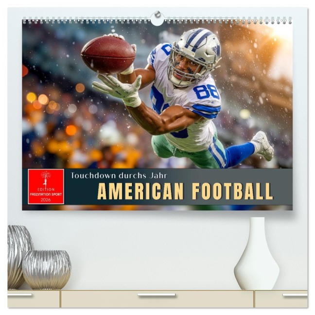 American Football - Touchdown durchs Jahr (hochwertiger Premium Wandkalender 2026 DIN A2 quer), Kunstdruck in Hochglanz - Roder Roder