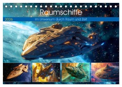 Cover-Bild zum Titel 'Raumschiffe - Im Universum durch Raum und Zeit (Tischkalender 2026 DIN A5 quer), CALVENDO Monatskalender' von 'Anja Frost'