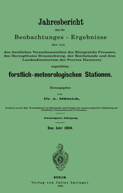Jahresbericht über die Beobachtungs-Ergebnisse - A. Müttrich
