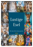 Cover-Bild zum Titel 'Lustige Esel (Tischkalender 2026 DIN A5 hoch), CALVENDO Monatskalender' von 'Steffen Gierok-Latniak'