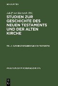Cover-Bild zum Titel 'Zur neutestamentlichen Textkritik' von 'Adolf Harnack'