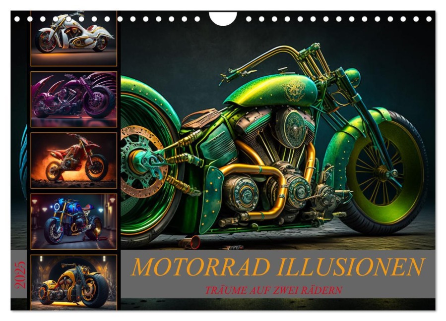 Motorrad illusionen (Wandkalender 2025 DIN A4 quer), CALVENDO Monatskalender - Dirk Meutzner