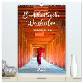Buddhistische Weisheiten - DER ROTE SCHIRM (hochwertiger Premium Wandkalender 2025 DIN A2 hoch), Kunstdruck in Hochglanz - Mario Weigt