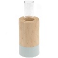 Holz Vase mit Reagenzglas, mint, Ø 4cm, H 8cm - 