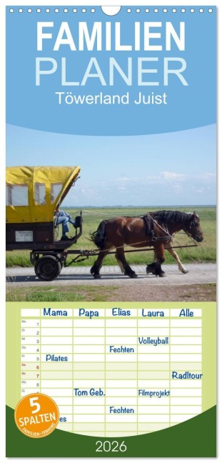Familienplaner 2026 - Töwerland Juist mit 5 Spalten (Wandkalender, 21 x 45 cm) CALVENDO - Uli Geißler