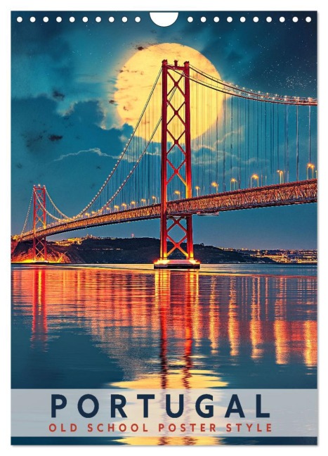 Portugal - Old School Poster Style (Wandkalender 2026 DIN A4 hoch), CALVENDO Monatskalender - Val Thoermer