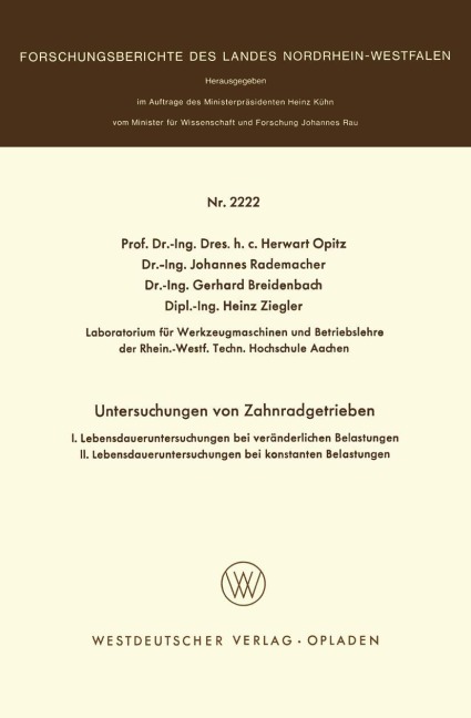Untersuchungen an Zahnradgetrieben - 