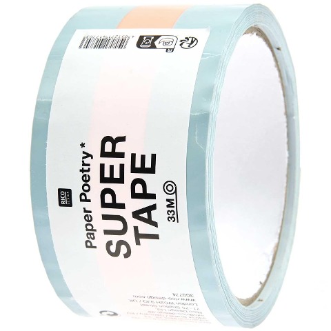 Paketklebeband Hellblau / Neonorange, 5 cm x 32 m - 