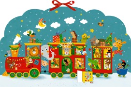 Cover-Bild zum Titel 'Memo-Adventskalender - Bunte Weihnachtseisenbahn der Tiere' von ''