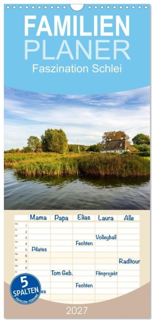 Familienplaner 2027 - Faszination Schlei mit 5 Spalten (Wandkalender, 21 x 45 cm) CALVENDO - Andrea Dreegmeyer