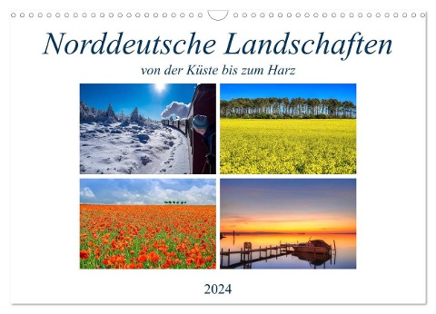 Norddeutsche Landschaften (Wandkalender 2024 DIN A3 quer), CALVENDO Monatskalender - Joachim Hasche