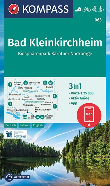 KOMPASS Wanderkarte 063 Bad Kleinkirchheim, Biosphärenpark Kärntner Nockberge 1:25.000 - 