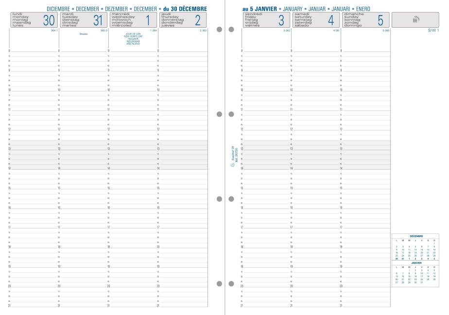 Kalender 1 Woche 2 Seiten senkrecht 2027 - 