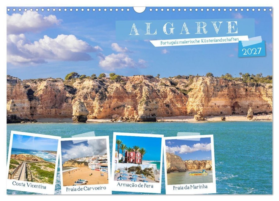 Algarve - Portugals malerische Küstenlandschaften (Wandkalender 2027 DIN A3 quer), CALVENDO Monatskalender - Dieter Meyer