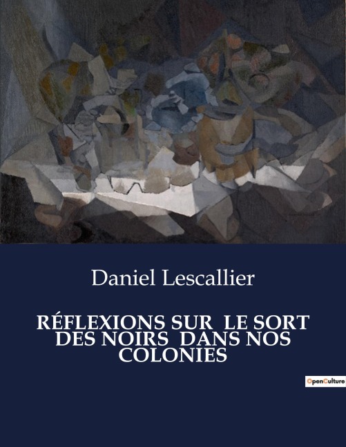 RÉFLEXIONS SUR  LE SORT DES NOIRS  DANS NOS COLONIES - Daniel Lescallier
