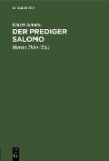 Cover-Bild zum Titel 'Der Prediger Salomo' von ''
