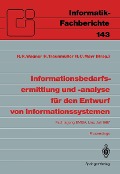 Cover-Bild zum Titel 'Informationsbedarfsermittlung und -analyse für den Entwurf von Informationssystemen' von ''