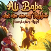 Cover-Bild zum Titel 'Ali Baba und die vierzig Räuber (Märchen aus 1001 Nacht)' von 'Hörbücher für Kinder, Märchen aus Nacht'