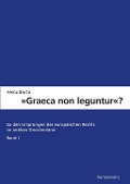 Cover-Bild zum Titel '"Graeca non leguntur?"' von 'Heinz Barta'