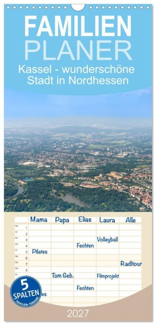 Familienplaner 2027 - Kassel - wunderschöne Stadt in Nordhessen mit 5 Spalten (Wandkalender, 21 x 45 cm) CALVENDO - Angela Rohde