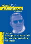 Cover-Bild zum Titel 'Ein Gespräch im Hause Stein über den abwesenden Herrn von Goethe von Peter Hacks. Textanalyse und Interpretation.' von 'Peter Hacks'