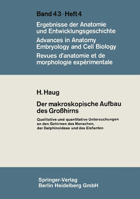 Der makroskopische Aufbau des Großhirns - H. Haug
