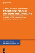 Cover-Bild zum Titel 'Fachspezifische Internetrecherche' von 'Anne-Katharina Weilenmann'